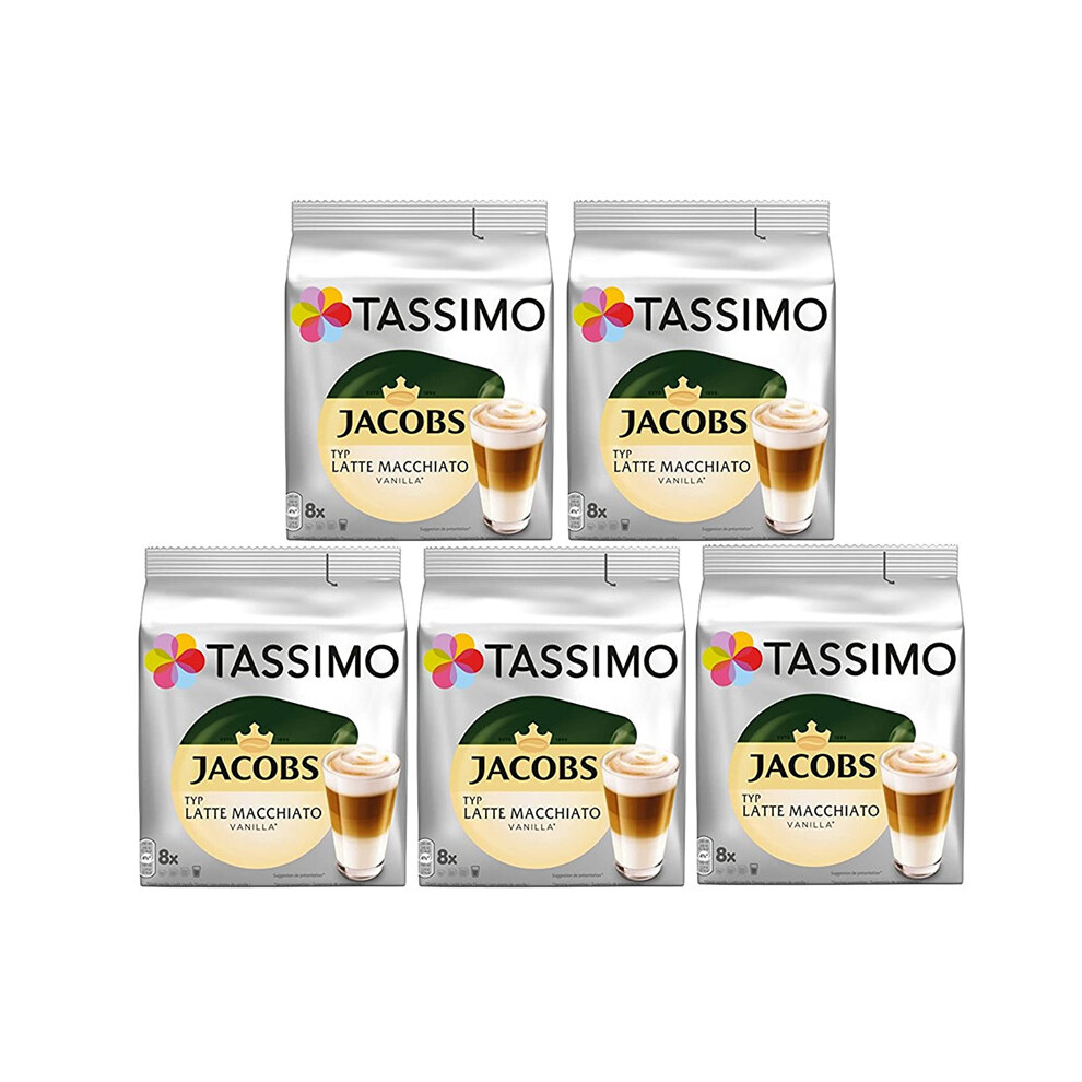 Tassimo T Discs Jacobs Latte Macchiato Vanilla (Pack of 5, 40 Drinks)