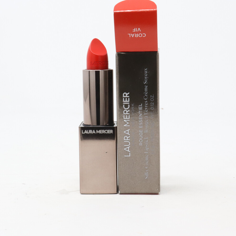 (Coral Vif) Laura Mercier Rouge Essentiel Silky Creme Lipstick  0.12oz/3.5g New With Box