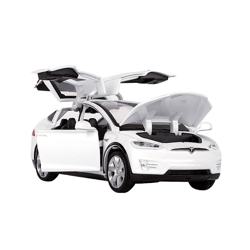 1:32 Tesla Model X 90D SUV Diecast Model Car Sound&Light Pull Back