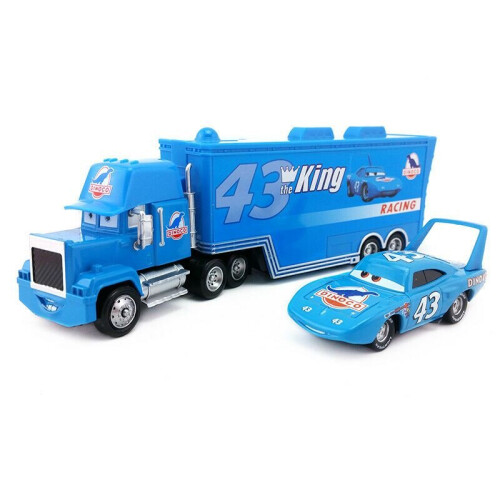 3 Pixar Cars Mack Lightning McQueen King Jackson Storm Racer