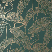 Fine Decor Flamingo Emerald Wallpaper FD42946