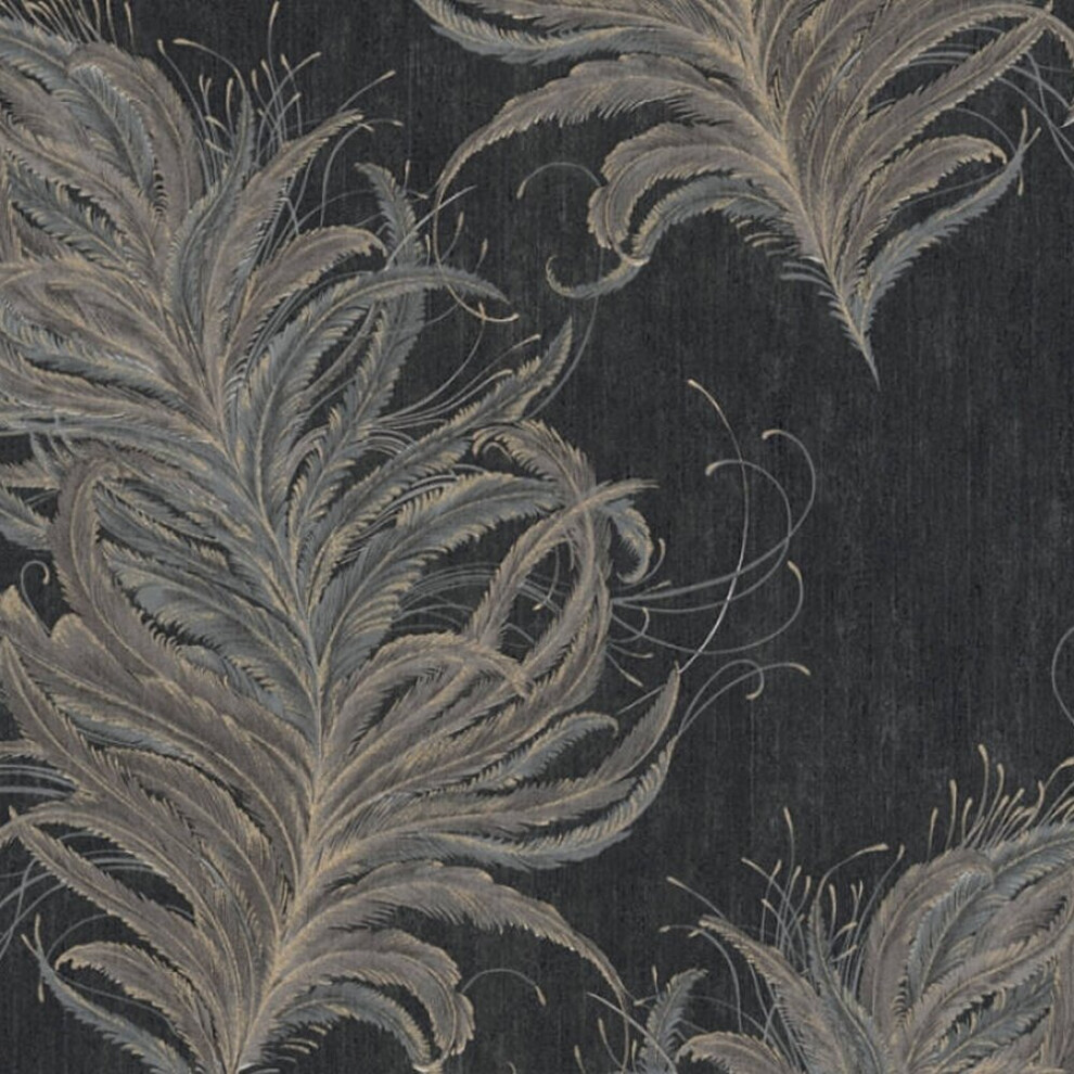 AS Creation Mata Hari Feather Black Wallpaper 38009-4