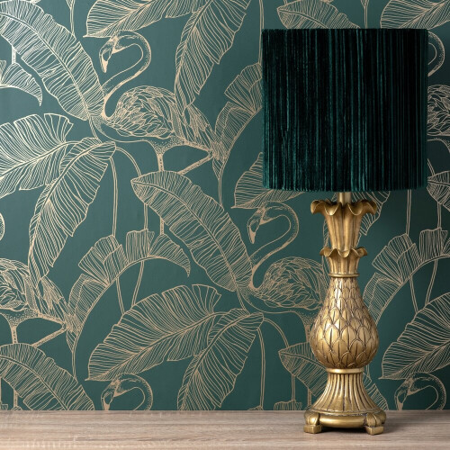 Fine Decor Fine Decor Flamingo Emerald Wallpaper FD42946 2
