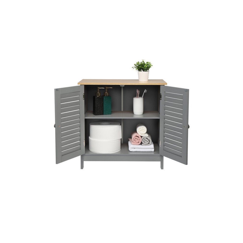 FCH 2 Hundred Page Doors MDF Spray Paint Bathroom Cabinet Gray