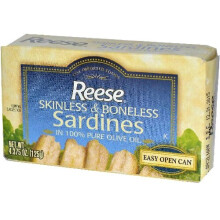 Reese, Skinless & Boneless Sardines in 100% Olive Oil, 4.38 oz (124 g)