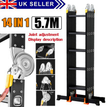 5.7M 14 IN 1 Multi-Purpose Aluminium Folding Ladder Extendable Step