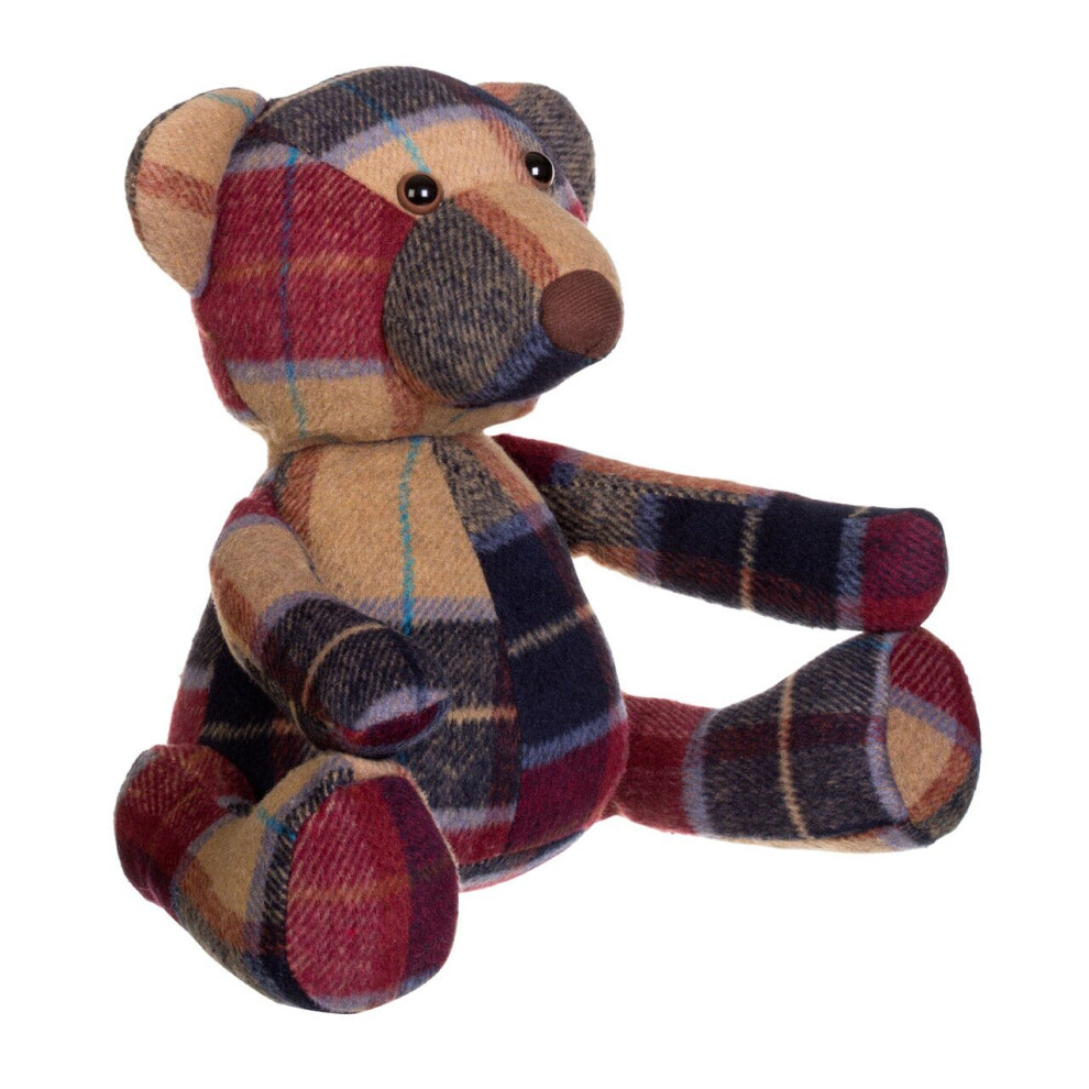 Premier Housewares Heritage Large Maroon Check Bear Door Stop
