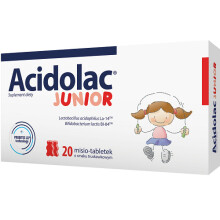 ACIDOLAC JUNIOR 20 misio-tabletek o smaku truskawkowym