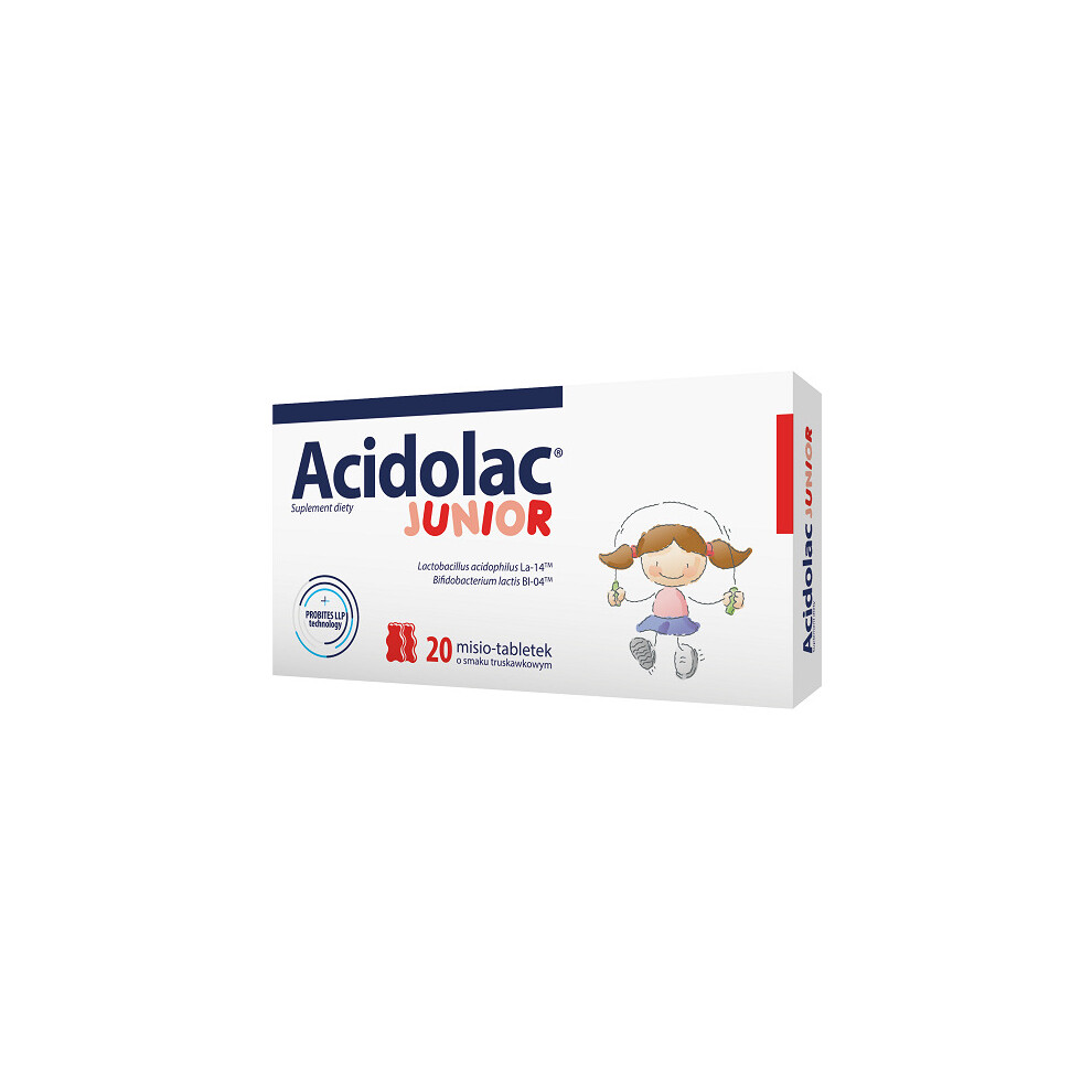 Polpharma Acidolac Junior 20 Misio-Tabletek O Smaku Truskawkowym