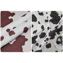 (Black / White, Metre (100cm x 112cm)) Cow Print Black White Brown Polycotton Kids School Display Craft Dress Fabric 112cm
