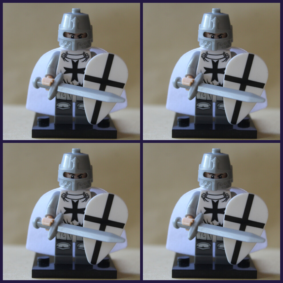 (Knights Templar 4 Figures B) Roman Soldiers Castle Knight Mini Figures Fit Lego