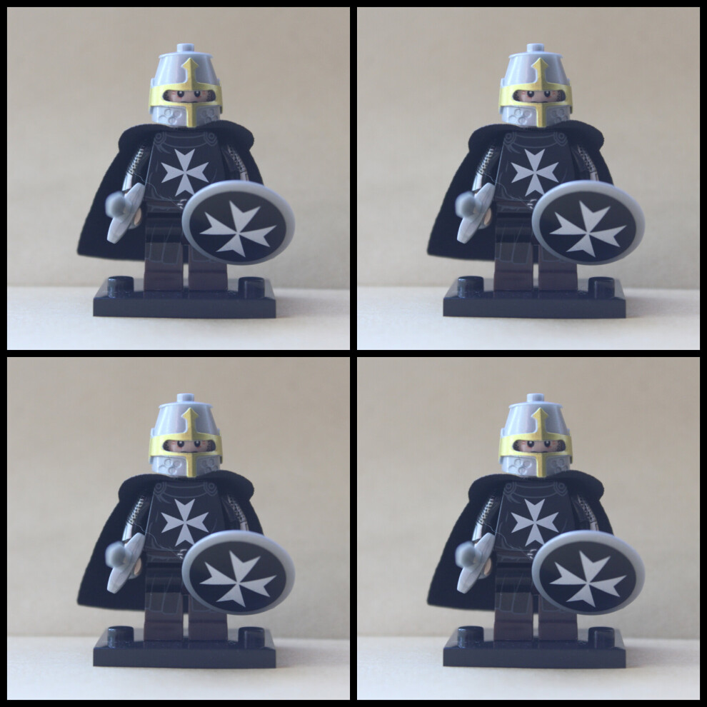 (Dark Knights Templar 4 Figures) Roman Soldiers Castle Knight Mini Figures Fit Lego