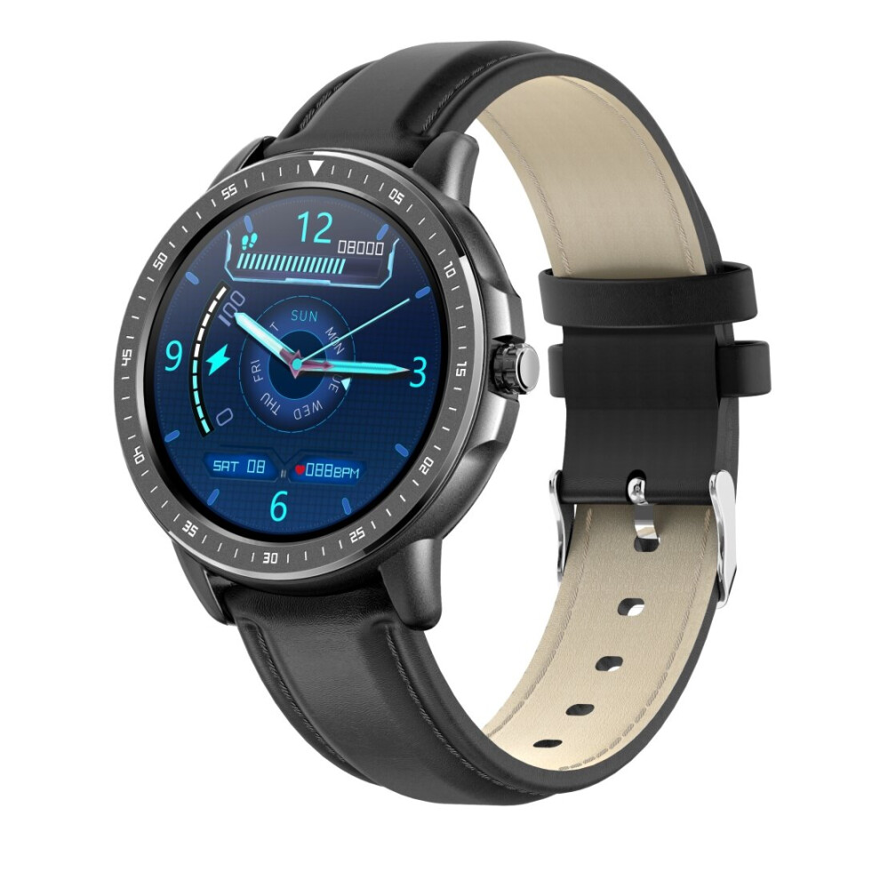 (Black) Touch Screen Smart Watch 1.3" Ips Color Screen Waterproof Watch Black 758963216357