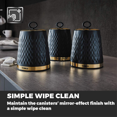 Tower Tower Empire Kitchen Storage Canisters Tea Coffee Sugar Set 2