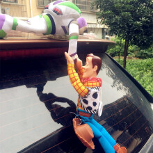 (Woody And Buzz?With Sticker?) Funny 3D Toy Story Sherif Woody And Buzz Car Doll Outside 2019 Car Hanging toy