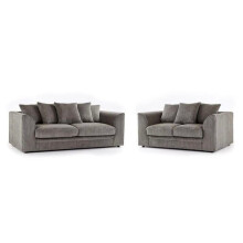 (3&2 Grey) Premium Porto Jumbo Cord 3 and 2 Seater Sofa Set