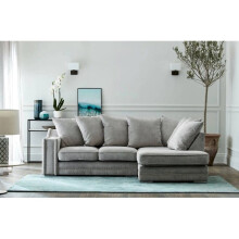 (Right Hand, Seal Grey) Luxury Cruise Corner Sofa- Studded Arms