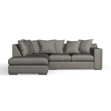 (Left Hand, Seal Grey) Luxury Cruise Corner Sofa- Studded Arms