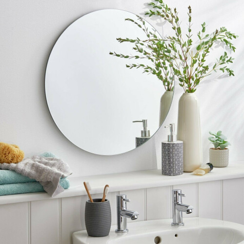 Refurbished Home 50cm Round Wall Mirror