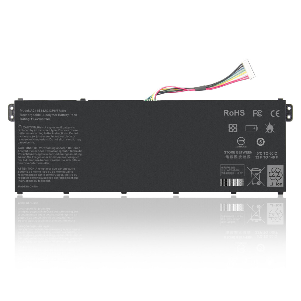 Futurebatt Laptop Battery For Acer Aspire Es1-512 Es1-533 Es1-571 Es1-111 Ac14b18j 3Icp5/57/80 11.4V 36Wh 6901489001820