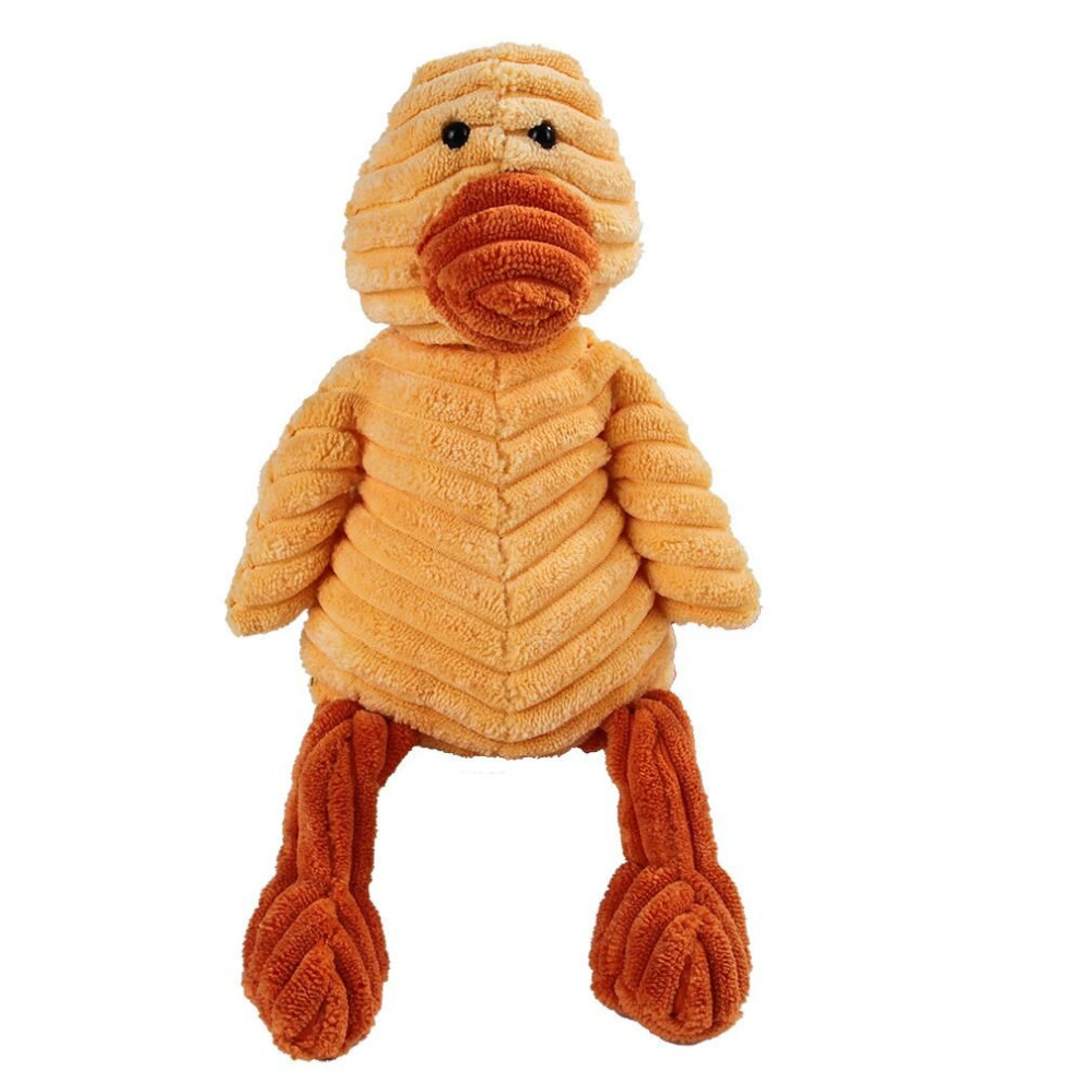 (Duck) Corduroy Dog Toys For Small Large Dogs Animal Shape Plush Pet Puppy Squeaky