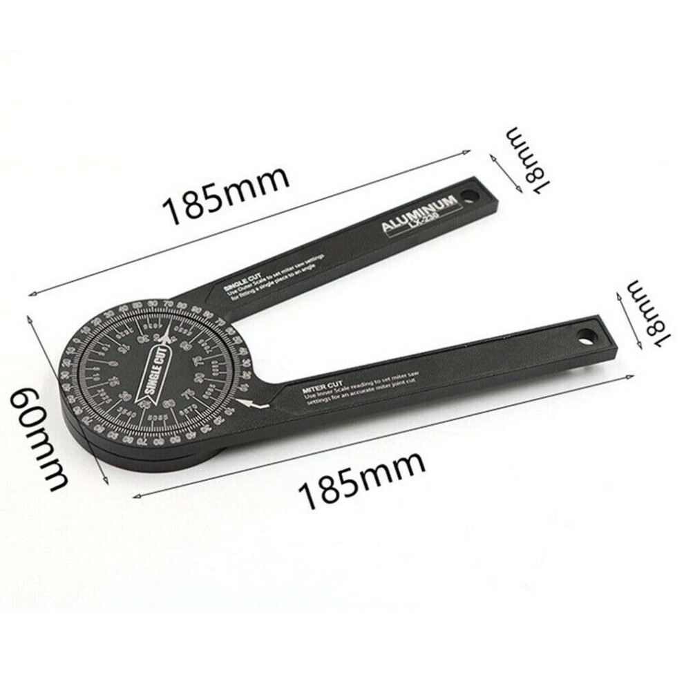 360Â° Aluminum Miter Saw Protractor Angle Finder For Woodworking Measuring Tool 7385939197315