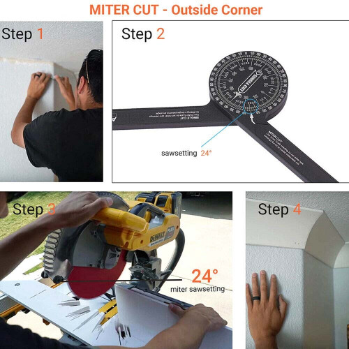 360° Aluminum Miter Saw Protractor Angle Finder for Woodworking Measuring Tool 2