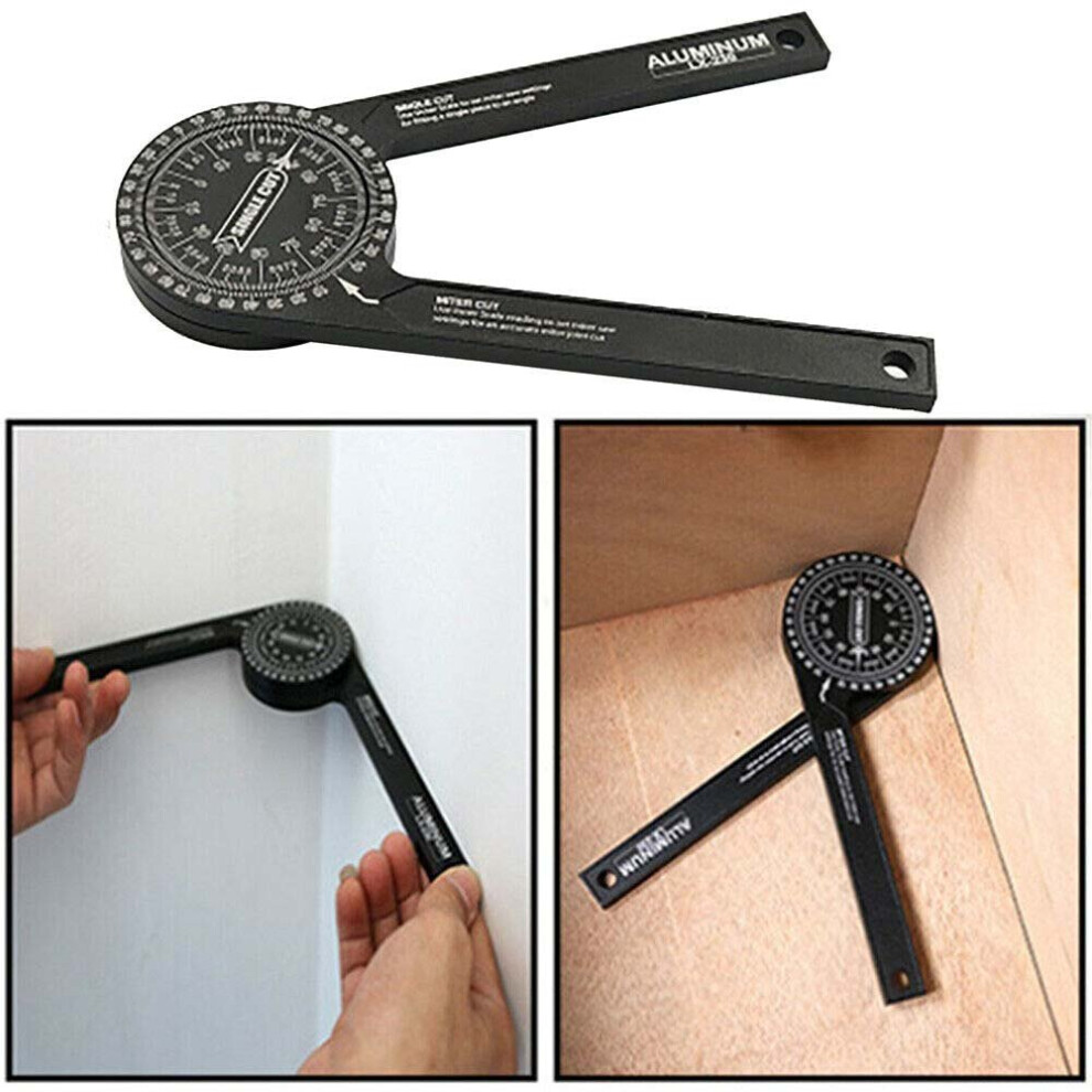 360Â° Aluminum Miter Saw Protractor Angle Finder For Woodworking Measuring Tool 7311230605693