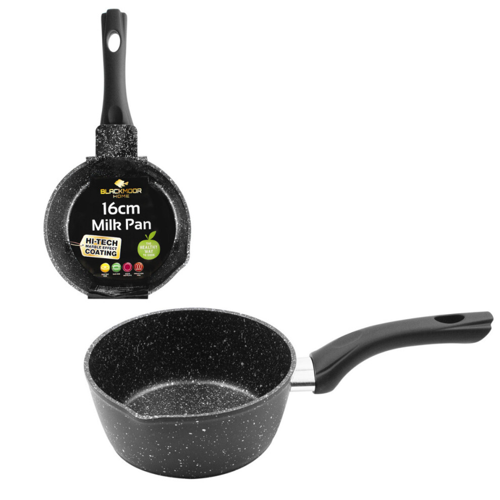 Blackmoor 66120 16cm Milk Pan / Non-Stick, Cool Touch Handle / Black