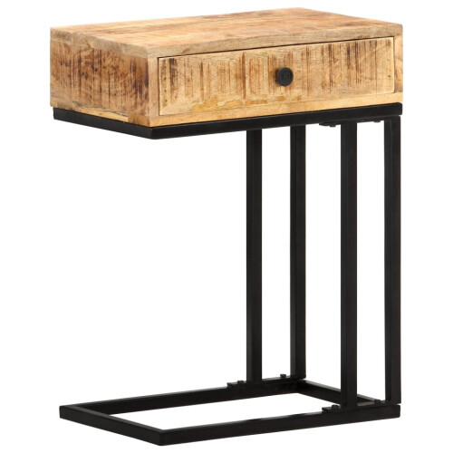 VidaXL vidaXL Solid Mango Wood U-Shaped Side Table Sofa End Coffee Table Living Room