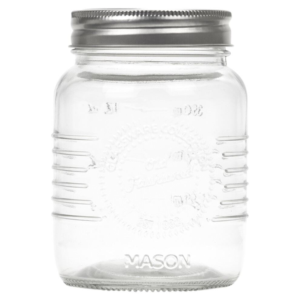 (0.5L, 2) Screw Cap Mason Airtight Jars Glass Food Storage