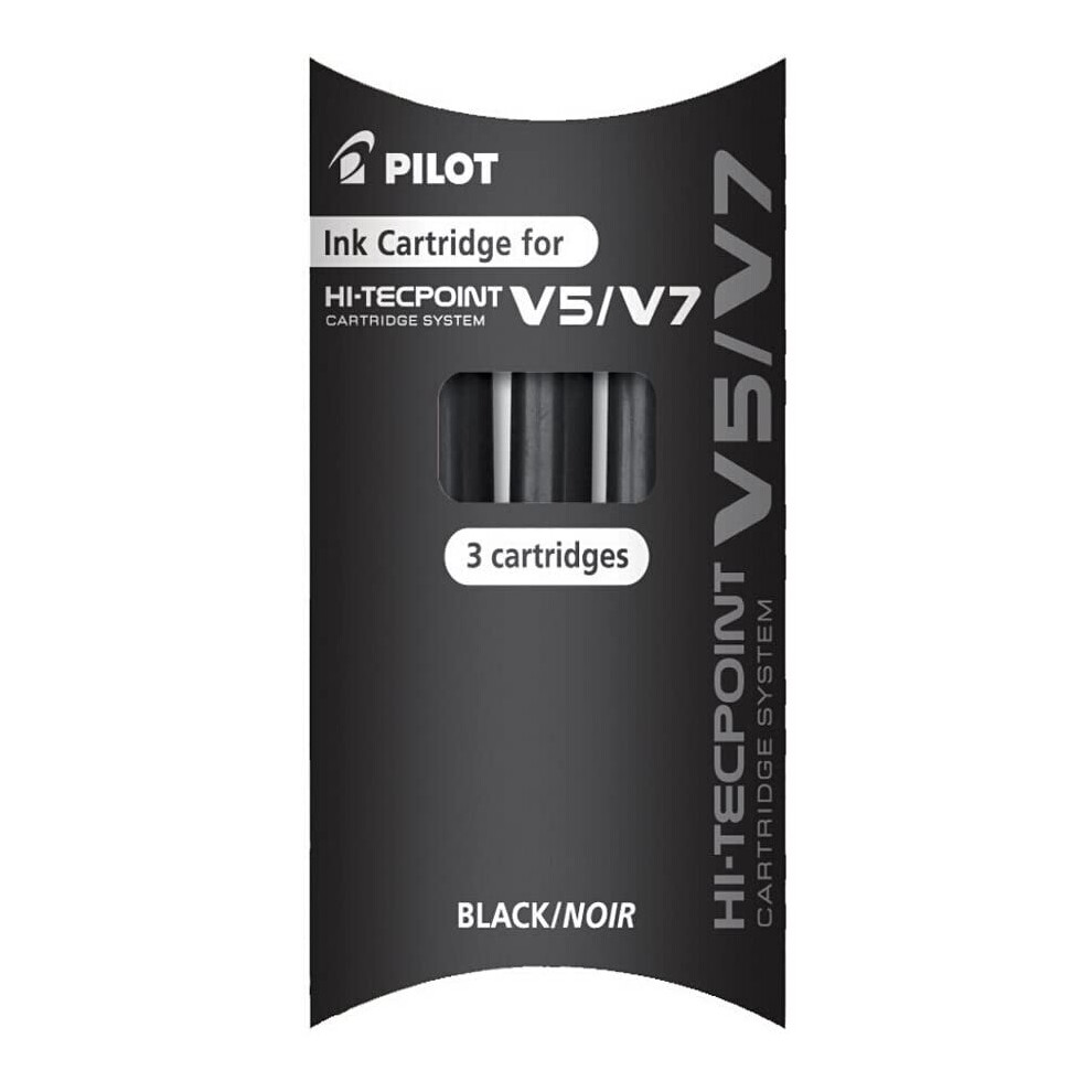 Pilot Refill for V5/V7 Cartridge System - Black, 1 x Pack of 3