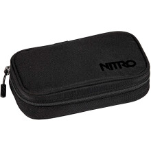 Nitro Pencil Case XL inkl. Geo Dreieick & Stundenplan, Federmäppchen, Schlampermäppchen, Faulenzer Box, Federmappe, Stifte Etui, True Black