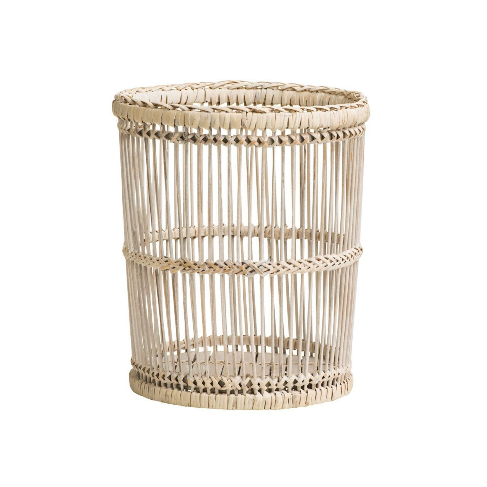Premier Housewares Rustic Washed Waste Bin White