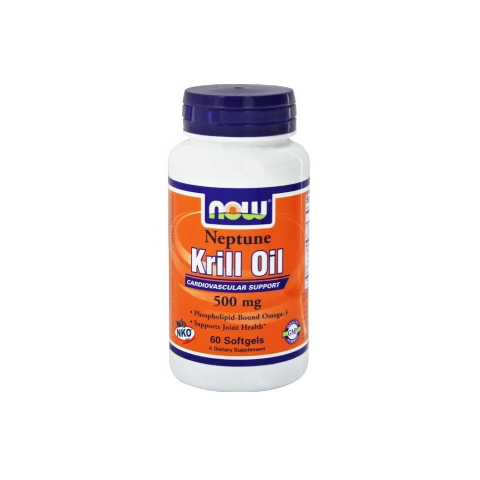 Now Neptune Krill Oil Softgels For Omega-3 Support - 60 Count 500Mg