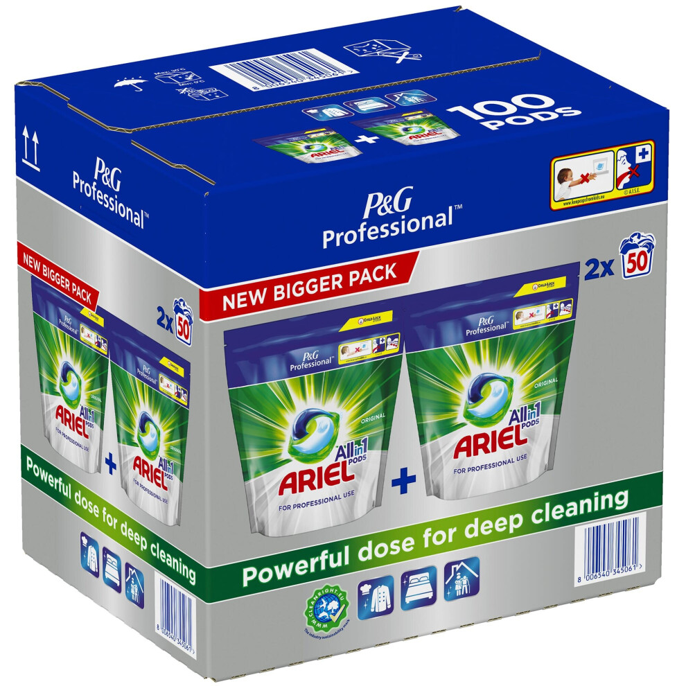 Ariel Professional Original All In One Liquid Pods - 2X50 Pods