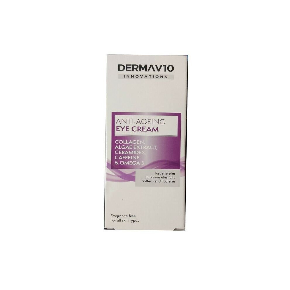 6x Derma V10 Innovations Anti Ageing Eye Cream, Collagen Fragrance free 15ml - Image 9
