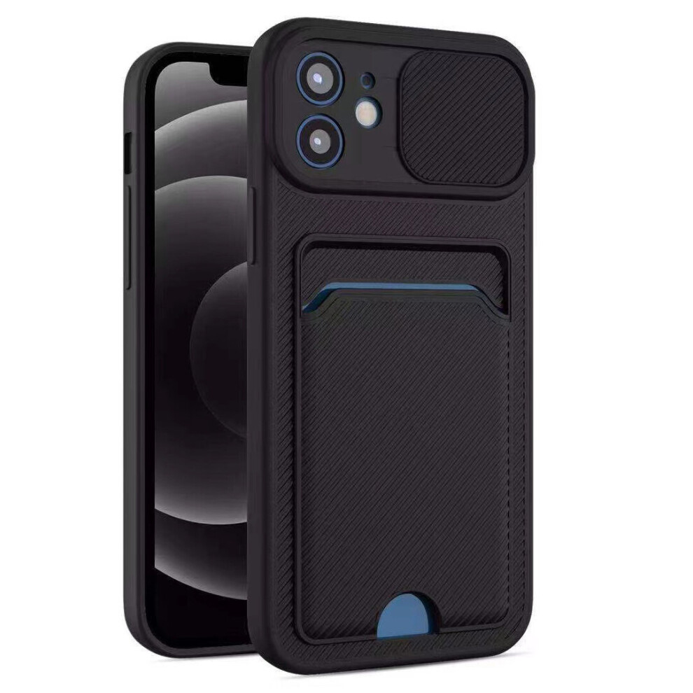 Compatible With Iphone 6P 7P 8P - In Ultra Thin Case With Card Slot & Camera Shutter Black 7427277366586