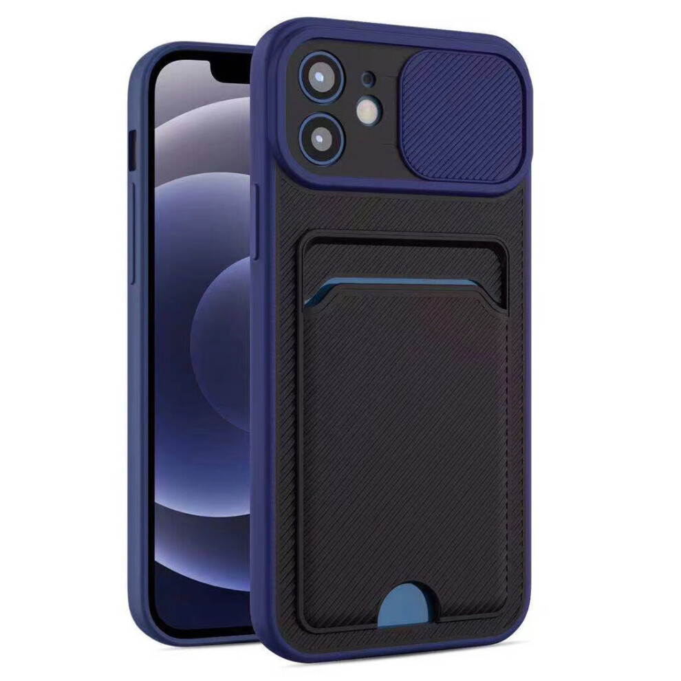 Compatible With Iphone 6P 7P 8P - In Ultra Thin Case With Card Slot & Camera Shutter Blue 7427277366555