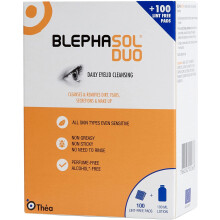 Blephasol Duo: 100ml x 2 Blephasol & 100 cotton pads: Treatment of Blepharitis