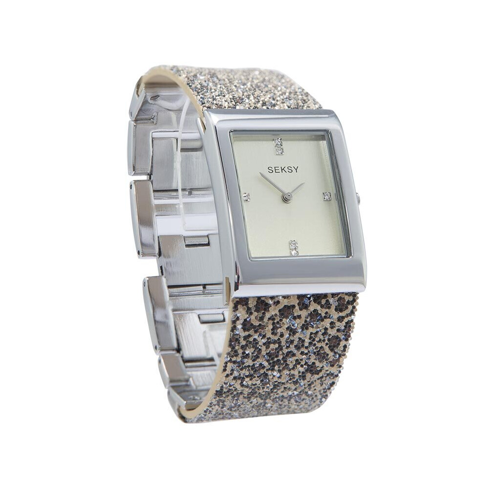 Sekonda Seksy Champagne Dial Glitter Leopard Ladies Bracelet Watch 2851