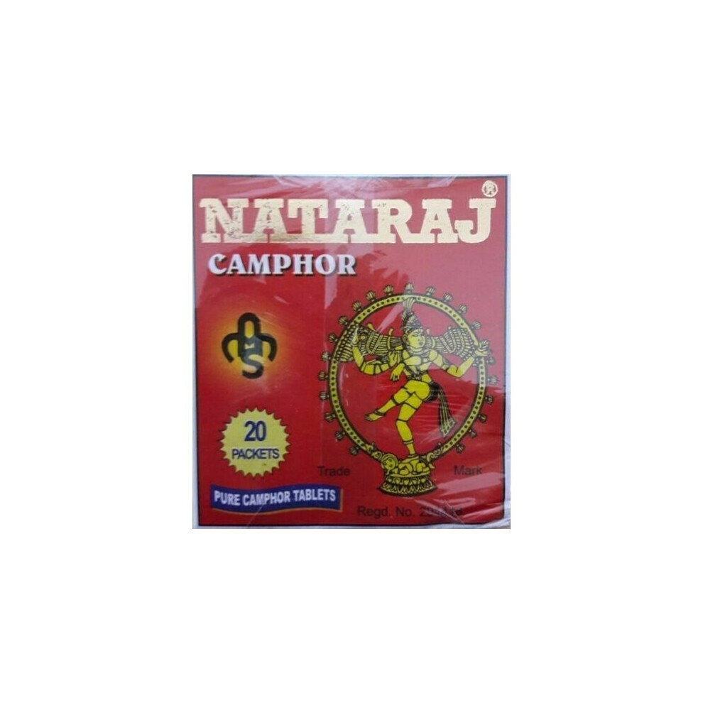 NATARAJ ORIGINAL BRAND PURE CAMPHOR 40G TABLETS KAPOOR KAPUR TABLETS