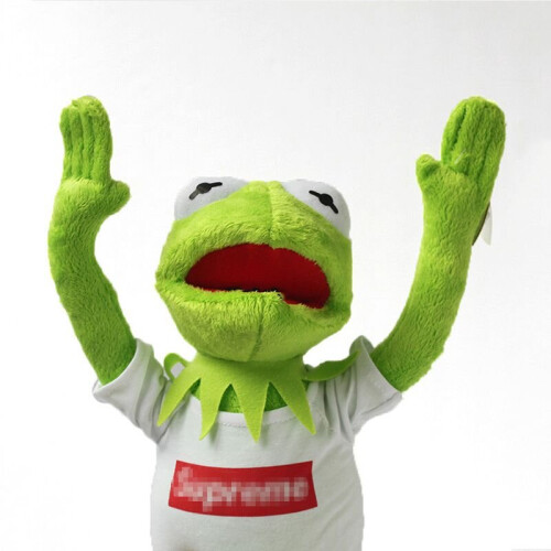 Kermit Muppet Toy The Frog Soft Plush Stuffed 40cm Διαθέσιμο με λευκό μπλουζάκι 2