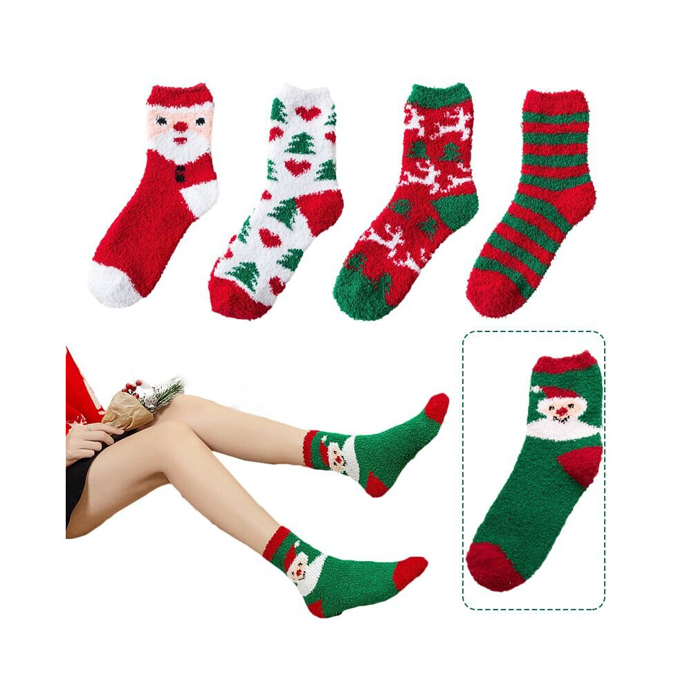 5 Pairs Christmas Soft Ladies Fluffy Lounge Cosy Bed Socks Winter Warm Gift Bags