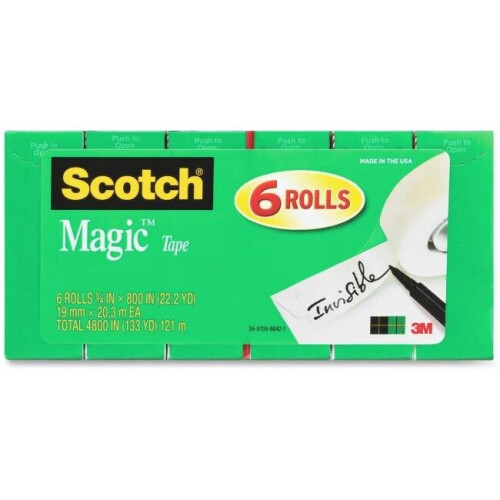 3M 3M 810S6 Scotch Magic Tape Rolls