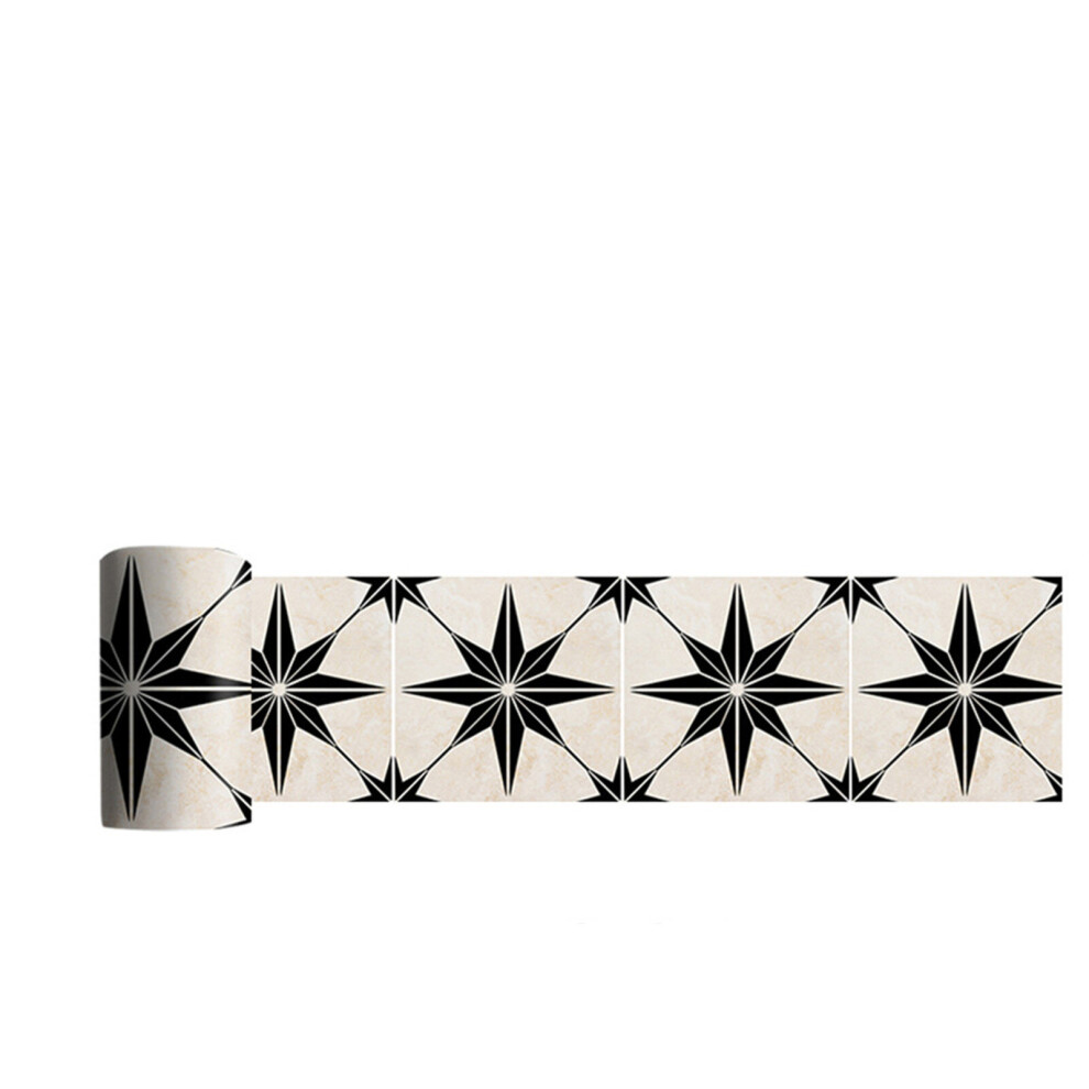 Ancoree Astra Black Pattern Tile Stickers for Fireplace Kitchen Backsplash