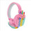 (Rainbow Pink) NEW Pop It Decompression Kids Headset Toy Fidget Wireless Headphone 1