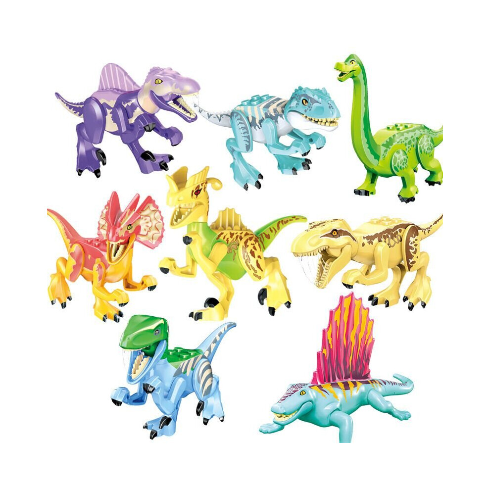 (12) 8 PCS Jurassic Dinosaurs Building Blocks Tyrannosaurus Rex Figures Bricks Models
