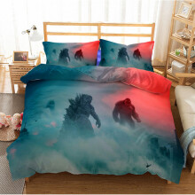 (Style 06, Single) Godzilla vs King Kong Bedding Single Double Duvet Cover SET