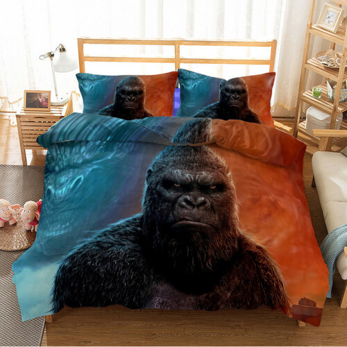 (Style 07, Double) Godzilla vs King Kong Bedding Single Double Duvet ...